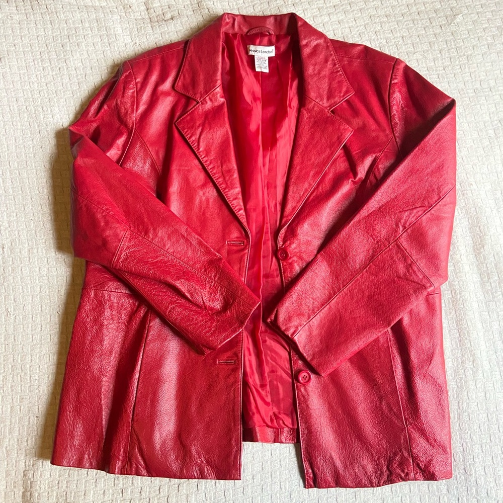 Red Leather Women's Jacket